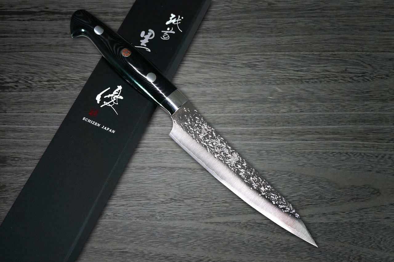 Yu Kurosaki R2(SG2) Hammered SHIZUKU Custom MCBC Japanese Chef's Gyuto Knife 240mm with Black Micarta Handle